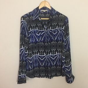 Vintage Dora by Dora Landa Button Down Sheer Printed Top